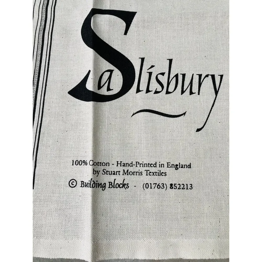 Set 3 Vintage All 100% Cotton DISH Tea TOWEL U.K. England Britain Salisbury Bell